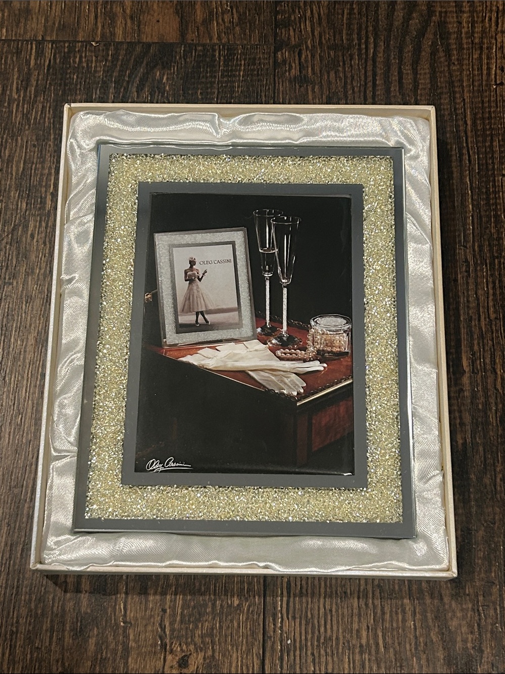 Oleg Cassini Crystal Diamond Picture Frame, 5x7